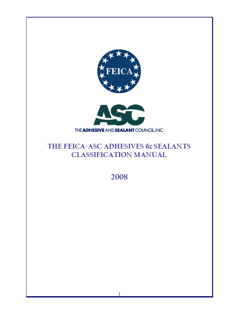 The FeicaAsc Adhesives & Sealants Classification Manual PDF