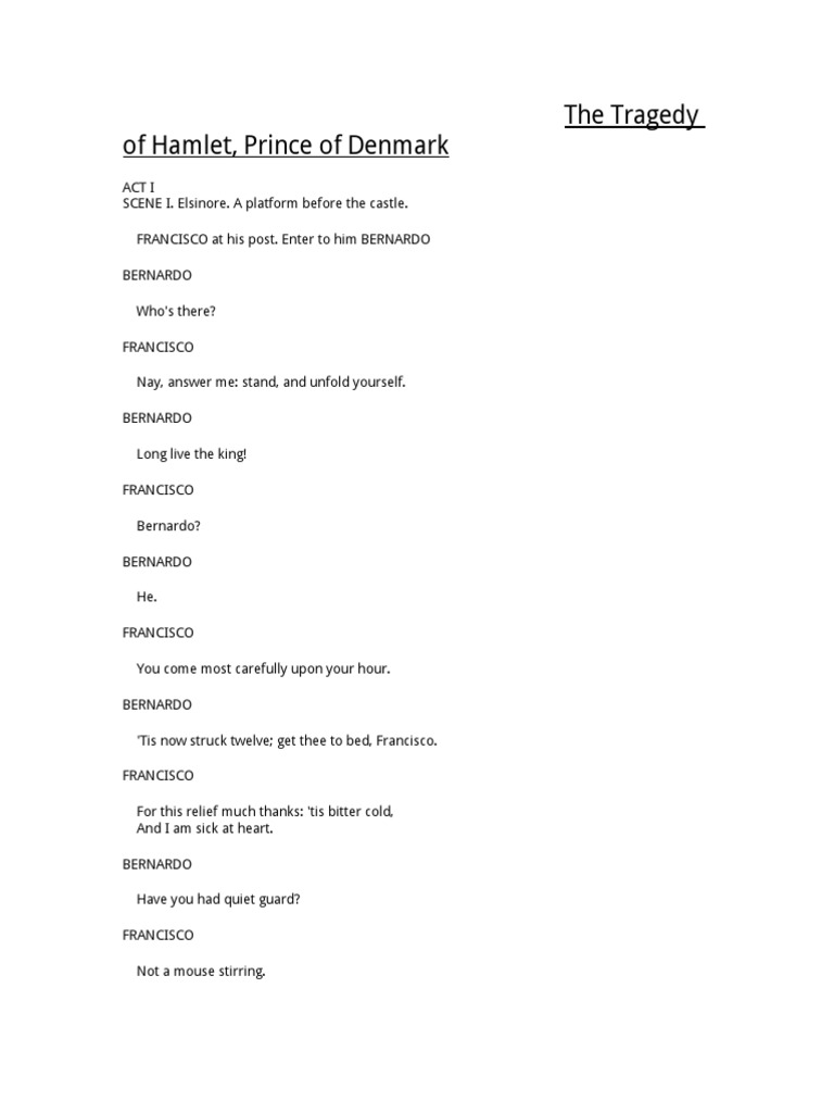 The Tragedy of Hamlet, Prince of Denmark | PDF | Hamlet