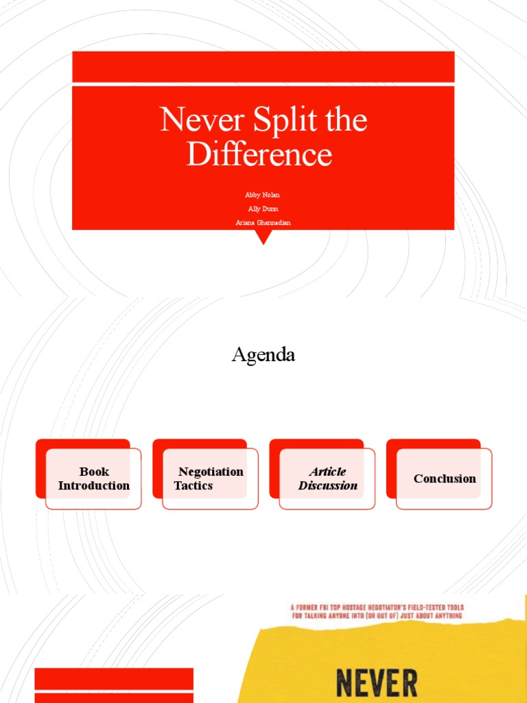 Never Split The Difference PDF Negotiation Leadership