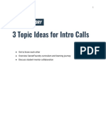 3 Topic Ideas For Intro Calls