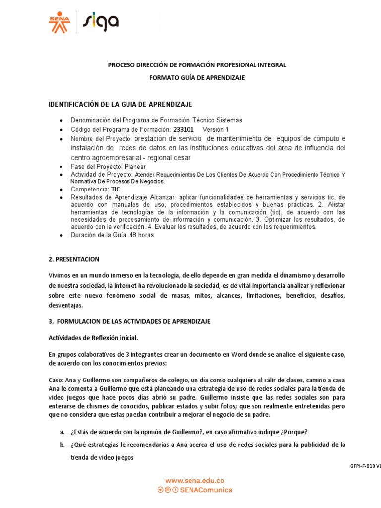 GFPI-F-019 Guia Aprendizaje Tic | PDF | Tecnología de información y ...