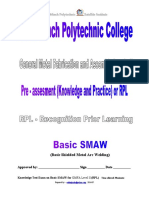 Basic SMAW Welding Exam for GMFA Level II