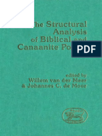 (Journal for the Study of the Old Testament Supplement Series 74) Johannes C. de Moor, Willem Van Der Meer - The Structural Analysis of Biblical and Canaanite Poetry (JSOT Supplement)-Continuum Intern