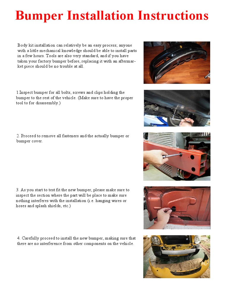 Bumper Installation Guide | PDF | Screw | Manufactured Goods