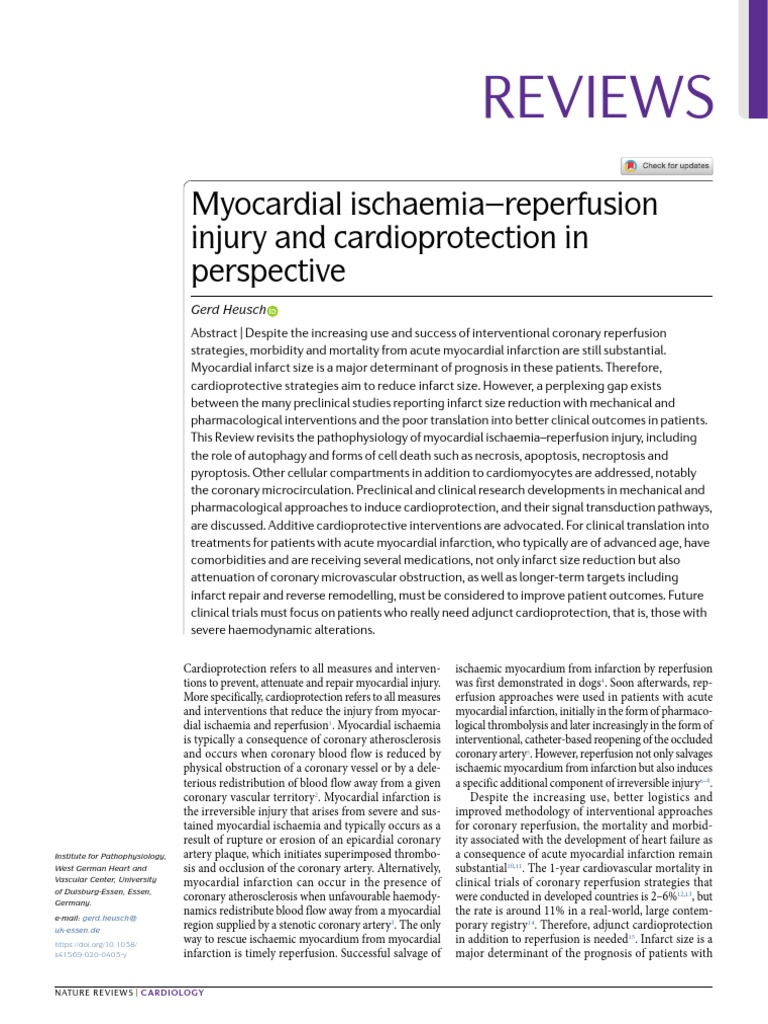 Myocardial Ischaemia-Reperfusion | PDF | Ischemia | Myocardial Infarction