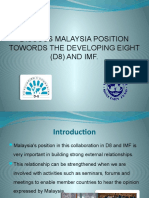 Discuss Malaysia Position Towords The Developing Eight (D8) and Imf