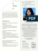 Beige Green Abstract Floral Resume