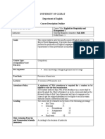 University of Gujrat Department of English Course Description/Outline