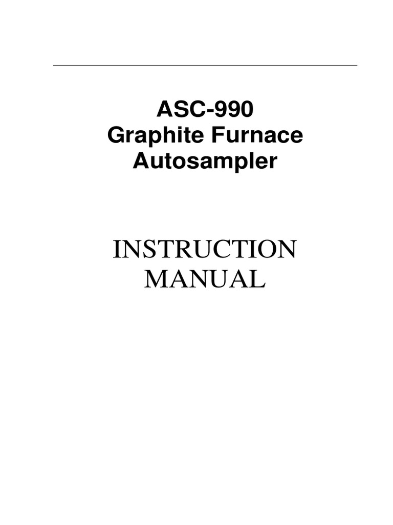 AA990 Graphite Furnace Autosampler Manual PDF Atomic Absorption