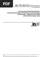 3rd Generation Partnership Project Technical Specification Group Radio Access Network Physical Layer - Measurements (FDD) (3G TS 25.215 Version 3.0.0)