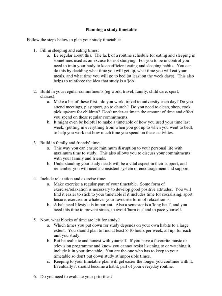 Effective Study Timetable Planning | PDF | Motivation | Motivational