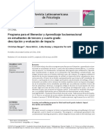 Programa para El Bienestar y Aprendizaje Socioemocional en Estudiantes de Tercero y Cuarto Grado