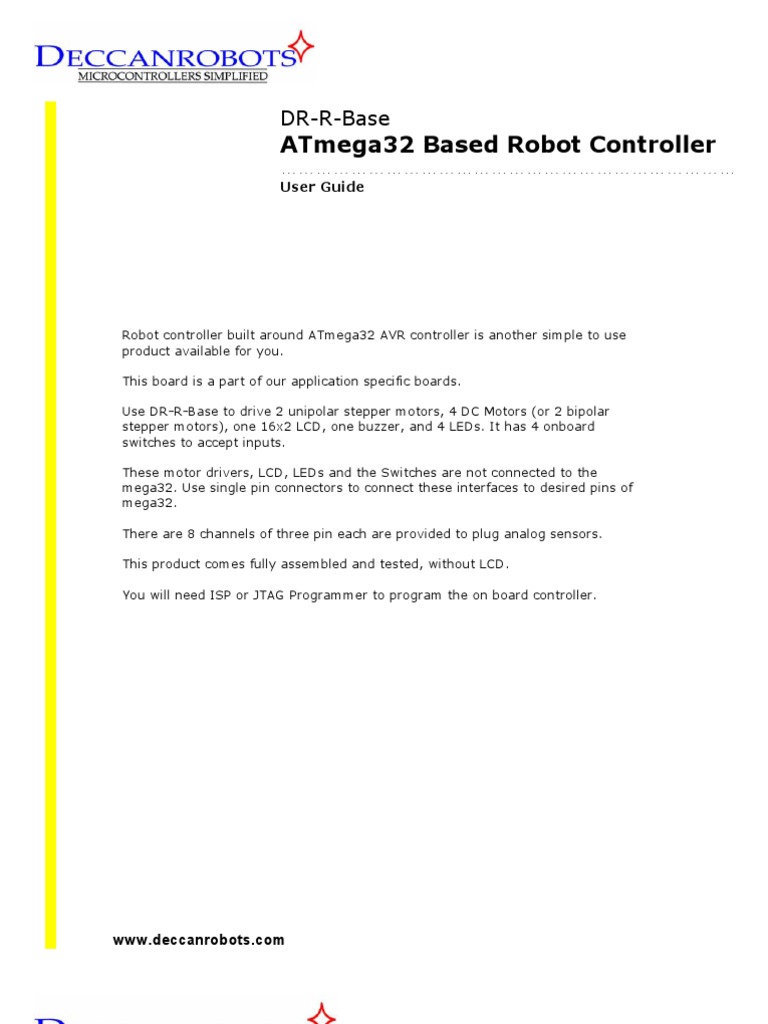 ATmega32 Robot Controller User Guide | PDF