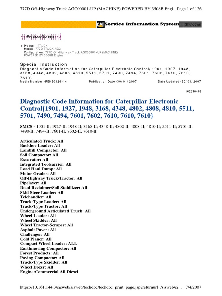 Cid All Error Code Caterpillar PDF Transmission (Mechanics