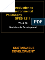 Introduction To Environmental Philosophy SFES 1214: Week 10 Sustainable Development