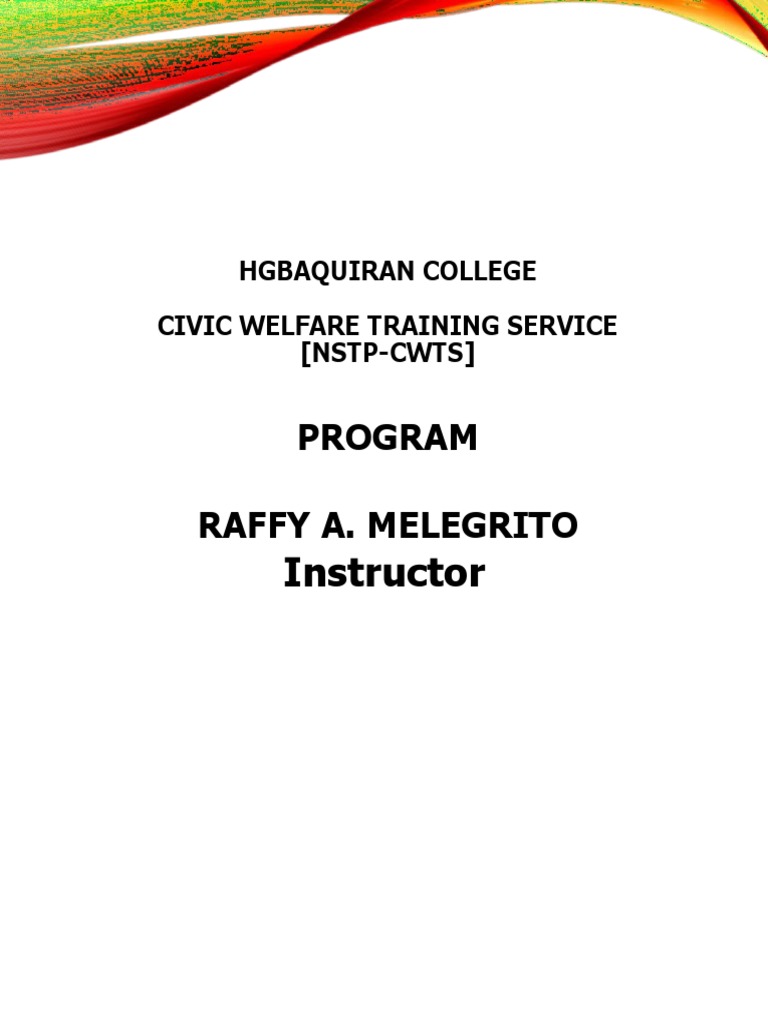 CWTS Program Overview and Structure | PDF | Self Esteem | Self ...