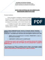 Convocação entrega documentos professores substitutos