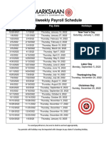 2022 Biweekly Payroll Schedule