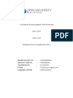 Matriculation No: Identity Card No.: Telephone No.: E-Mail: Learning Centre