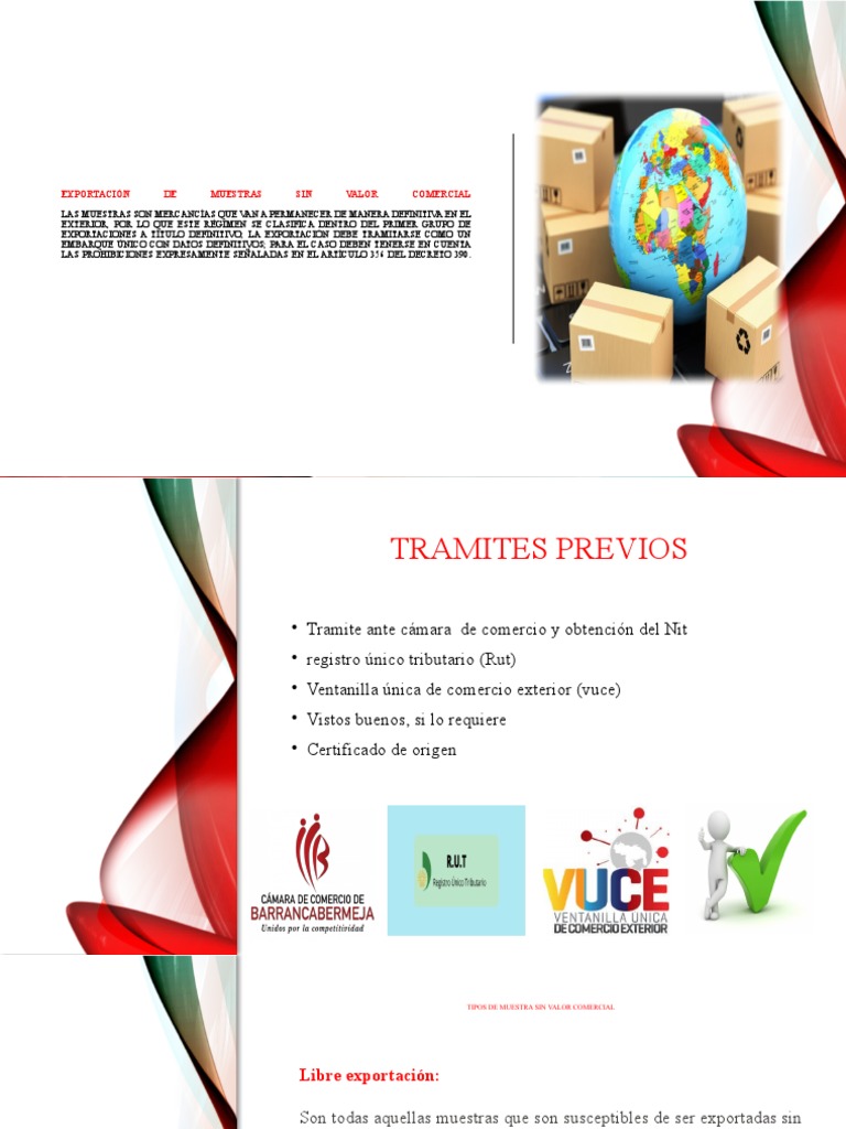 Diapositivas Exportacion de Muestras Sin Valor