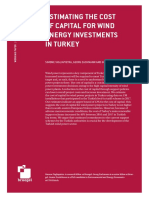 Estimating The Cost of Capital For Wind Energy Investments in Turkey