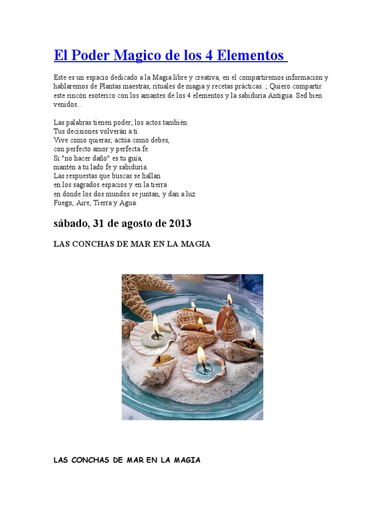 Poder Mágico de los 4 Elementos | PDF | Agua | Amor