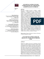 Análise Da Satisfação Dos Comensais de Uma Unidade de Alimentação e Nutrição