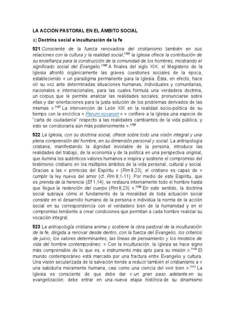 La Acción Pastoral en El Ámbito Social | Descargar gratis PDF | Iglesia ...