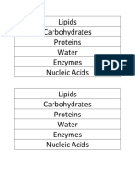 Biochemistry Matching Review