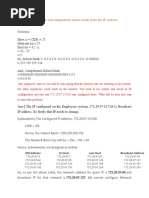 Solution:: 1. Find Subnet Mask and Complement Subnet Mask From The IP Address 175.231.232.116/27