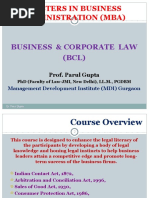 Masters in Business Administration (Mba) : Business & Corporate Law (BCL)