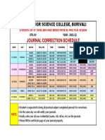 Journal Correction Schedule