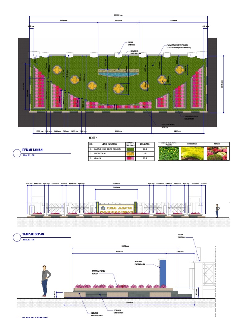 Denah Taman dengan Tanaman Hias | PDF