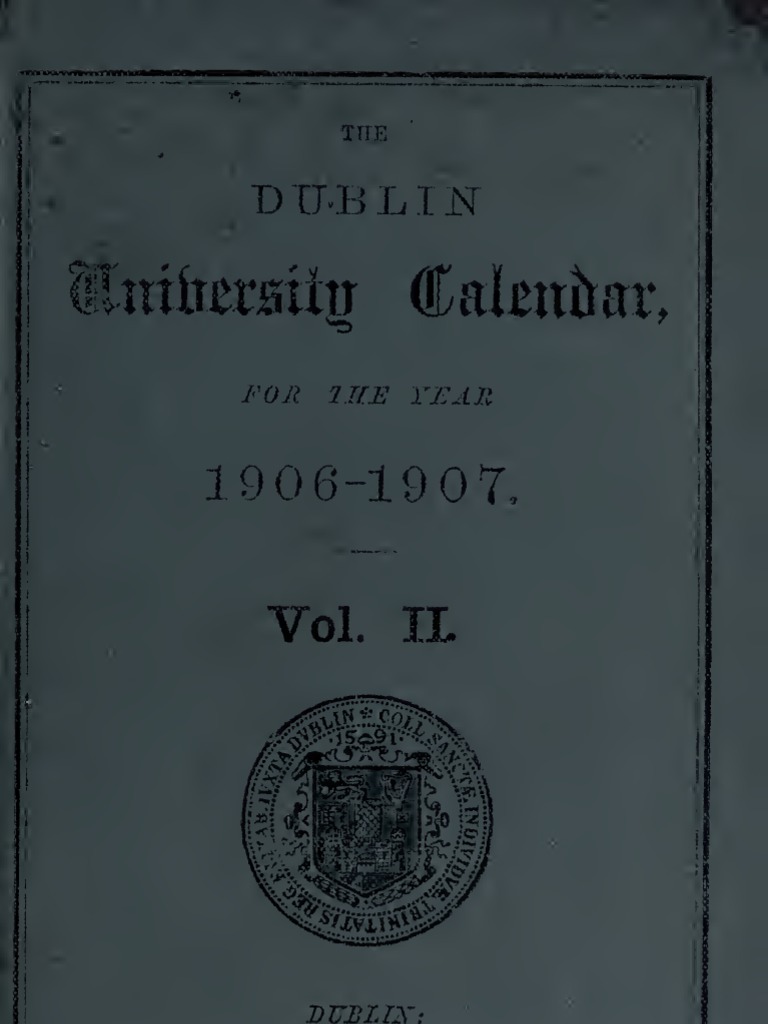 Trinity College Calendar 1906 PDF Natural Sciences Science