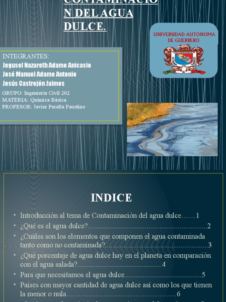 Contaminacion Del Agua Dulce | PDF | Agua | La contaminación del agua