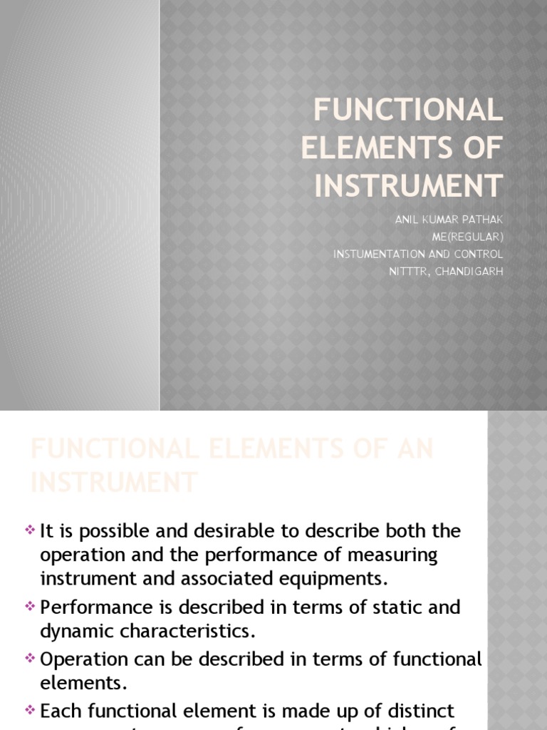 Functional Elements of Instruments | PDF | Electromagnetism ...