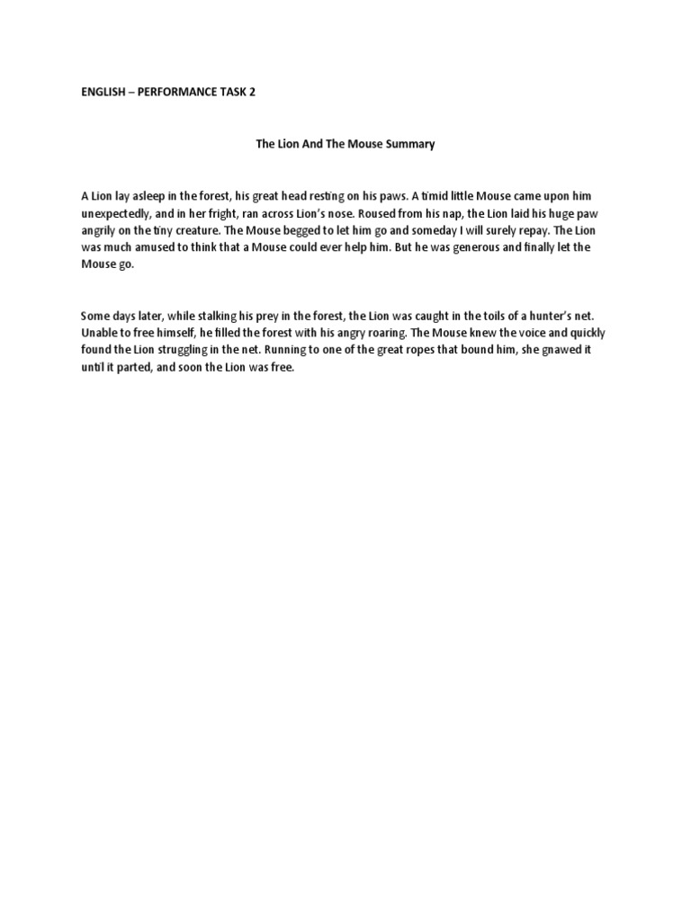 English - Performance Task 2 | PDF