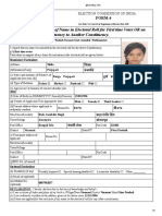 Application For Inclusion of Name in Electoral Roll For First Time Voter OR On Shifting From One Constituency To Another Constituency