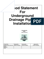 Method Statement For Underground Drainage Piping Installation