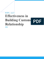 Effectiveness in Building Customer Relationship