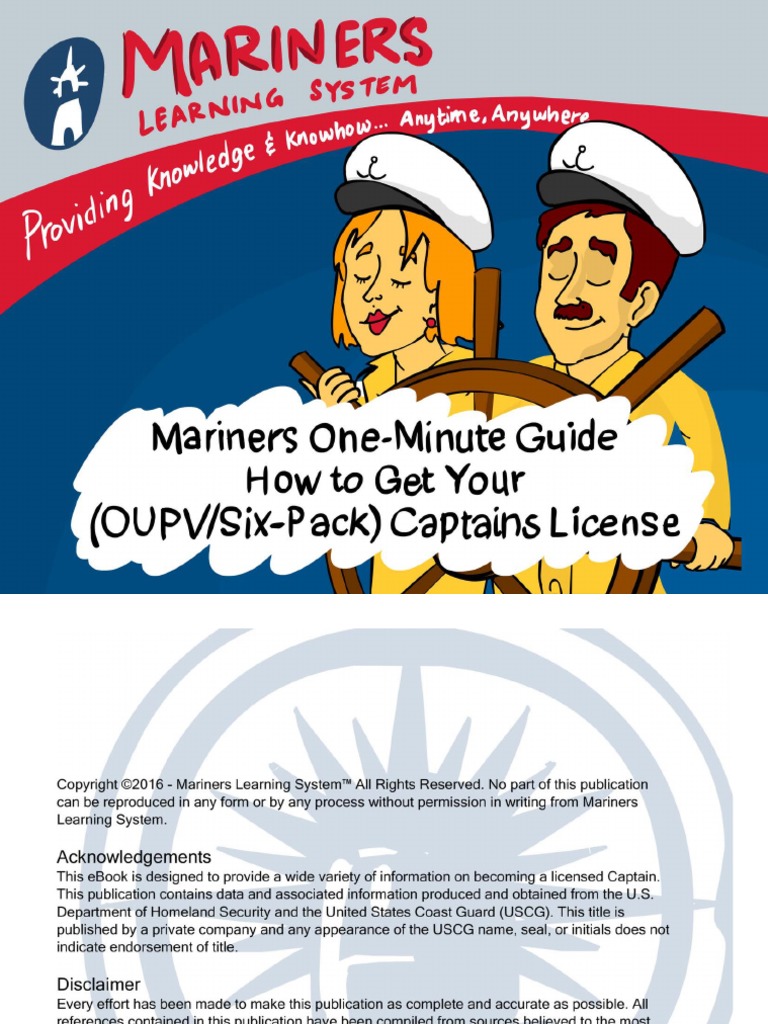 (OneMinute Guide) How To Get Your OUPV SixPack Captain's License PDF