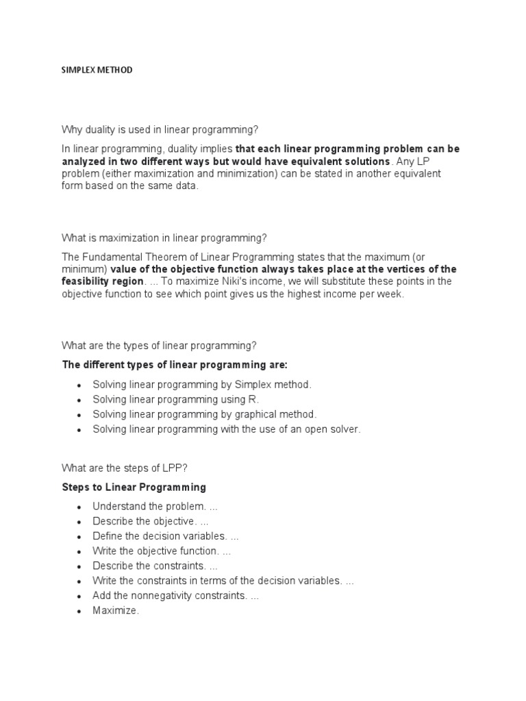 27 why duality is used in linear programming pdf