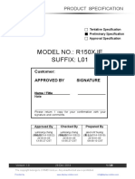 Model No.: R150Xje Suffix: L01: Product Specification