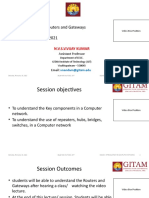 Topic For The Class: Routers and Gateways Module II: Ethernet Date & Time: 17/02/2021