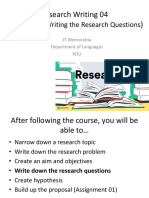 Writing The Research Questions