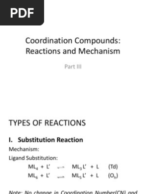 Ligand Substitution Reaction Pdf