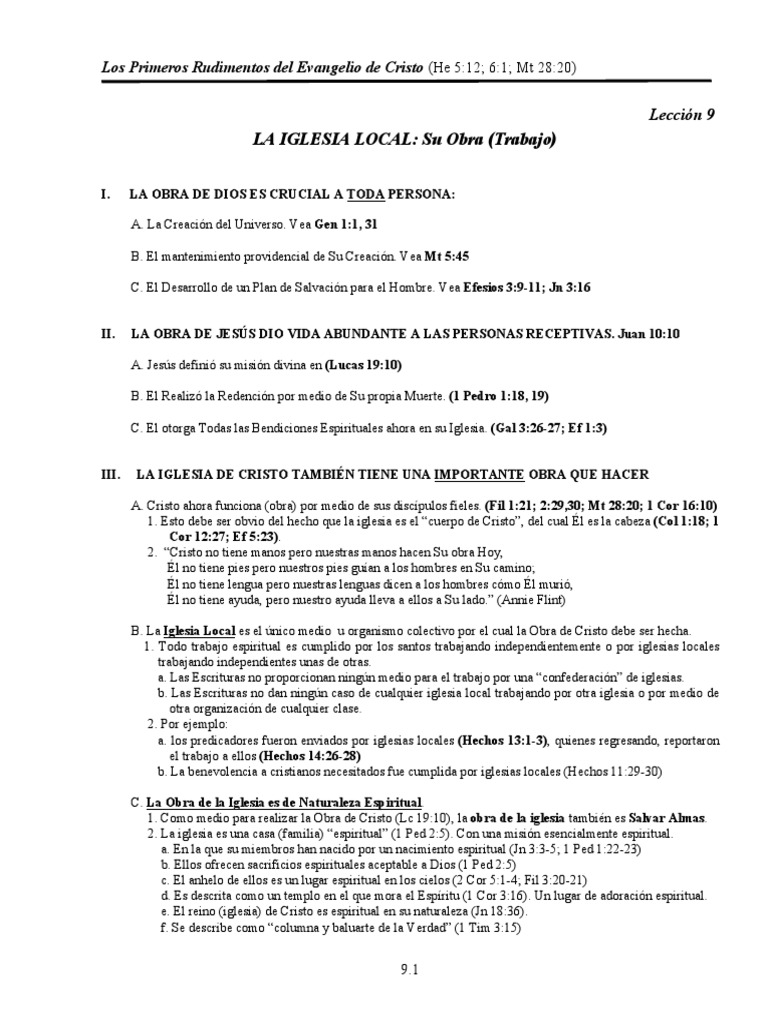 Primeros Rudimentos Leccion 9 | PDF | Jesús | Creencia religiosa y doctrina