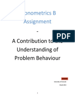 Econometrics B Assignment: - A Contribution To The Understanding of Problem Behaviour