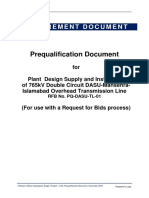 Plant Design Supply and Installation Prequalification Document