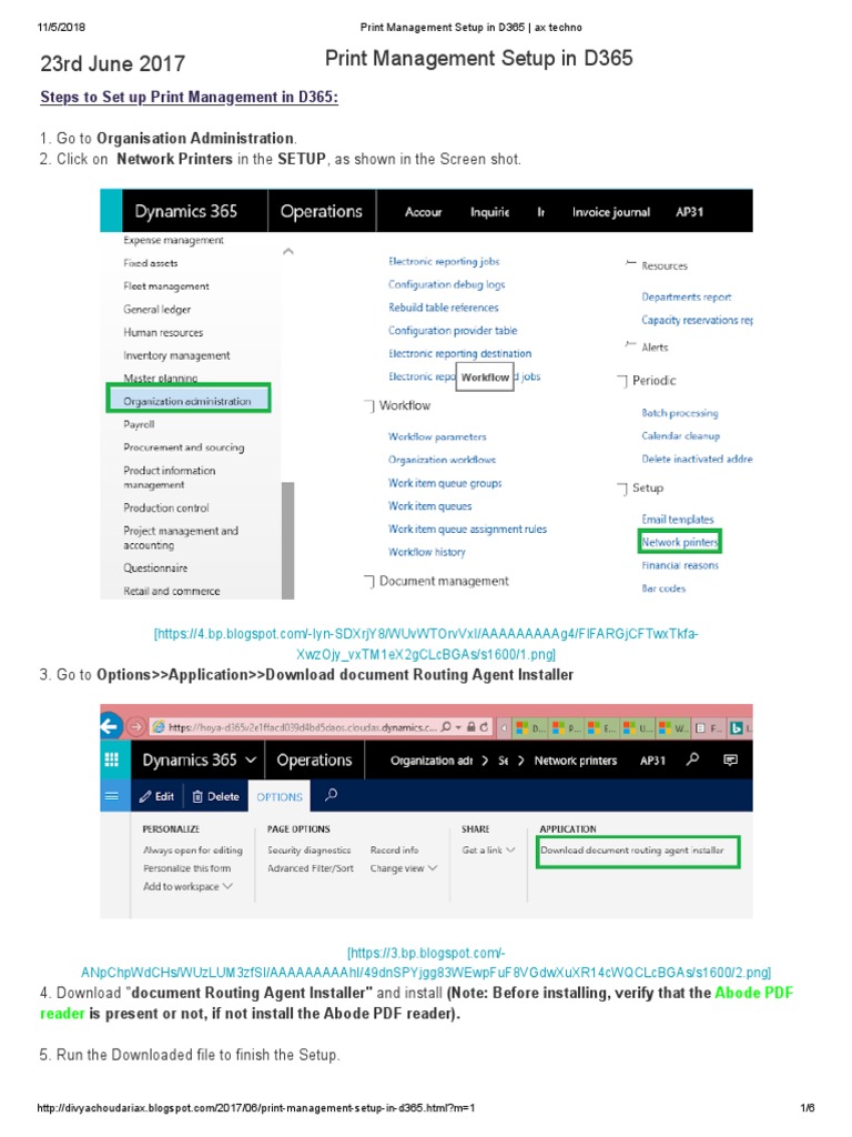 D365 Print Management and Routing Setup | PDF | Directory (Computing ...